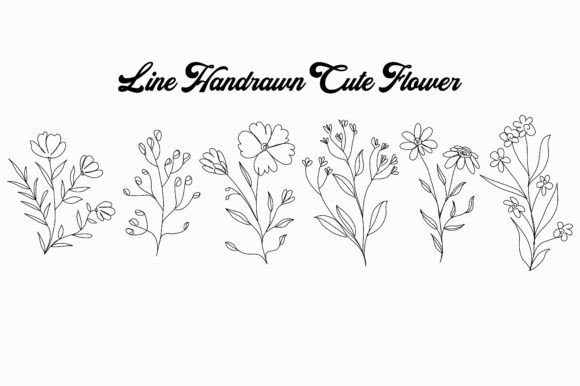 Download Cute Line Flower Bundle Set - Cute Collection