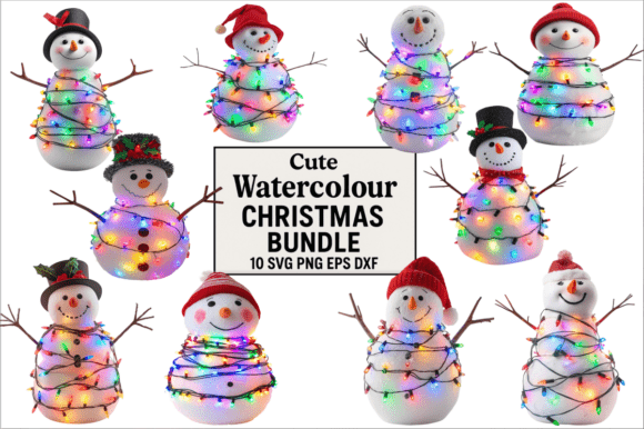 Download Cute Watercolour Christmas Bundle - Cute Collection