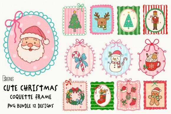 Download Cute Christmas Bundle Coquette Frame Png - Cute Collection