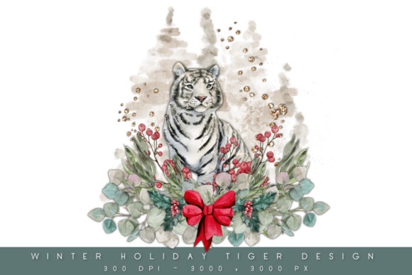 Download Winter Holiday Tiger Design - Winter Collection