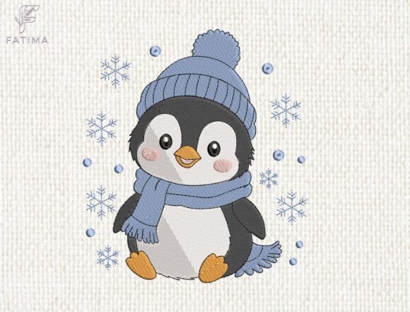 Download Winter Penguin Embroidery Design - Winter Collection